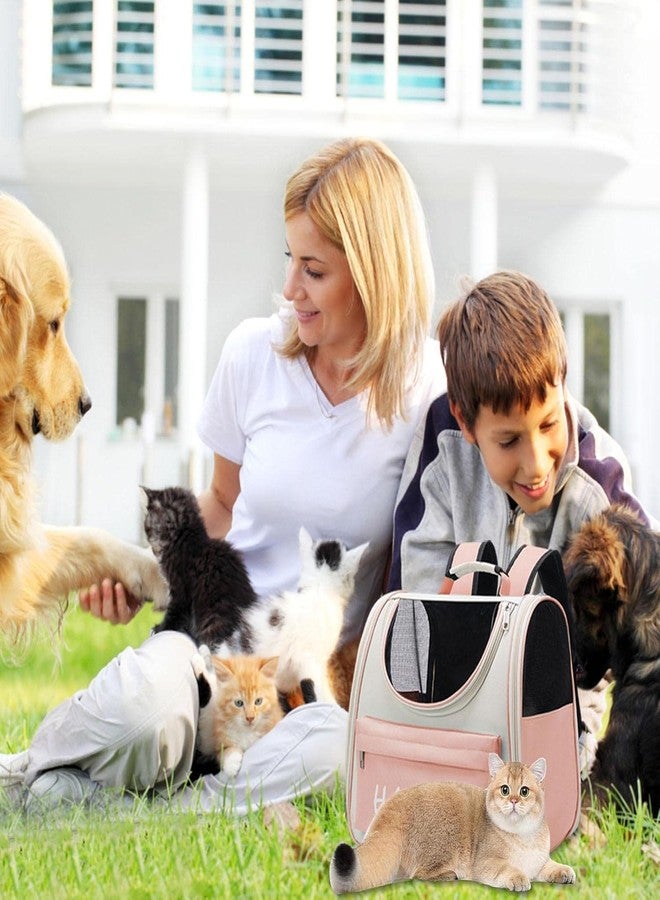 Evona Cat Backpack Carrier, Breathable & Ventilated Travel Pet Carrier for Small Medium Cats and Dogs, Transparent Window for Hiking Camping Outdoor Touring, with Adjustable Straps and Safety Hook - Image 2