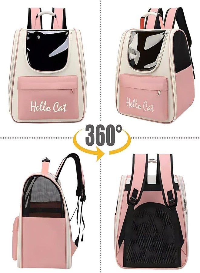 Evona Cat Backpack Carrier, Breathable & Ventilated Travel Pet Carrier for Small Medium Cats and Dogs, Transparent Window for Hiking Camping Outdoor Touring, with Adjustable Straps and Safety Hook - Image 5