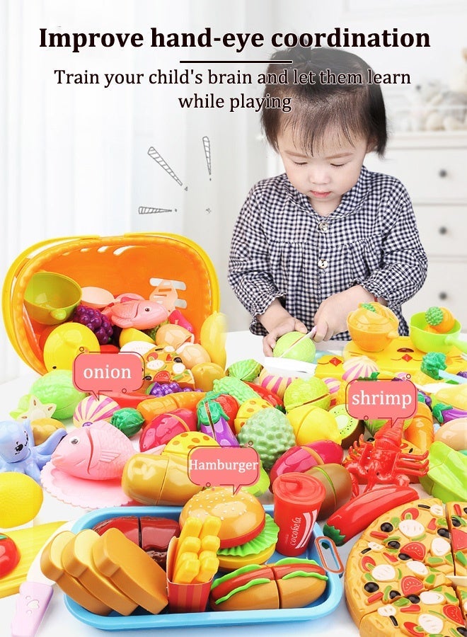 MIXDE 9 PCS Kids Shopping Cart Trolley Play Set with Pretend Food and Accessories,Perfect for Ages 3+ Pretend Play and Role-Playing Games - Image 4