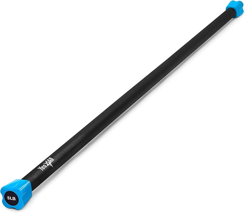Yes4All Total Body Workout Weighted Pilates Bar, Body Bar For Exercise, Therapy, Aerobics, and Yoga, Strength Training, 5lbs - Image 1