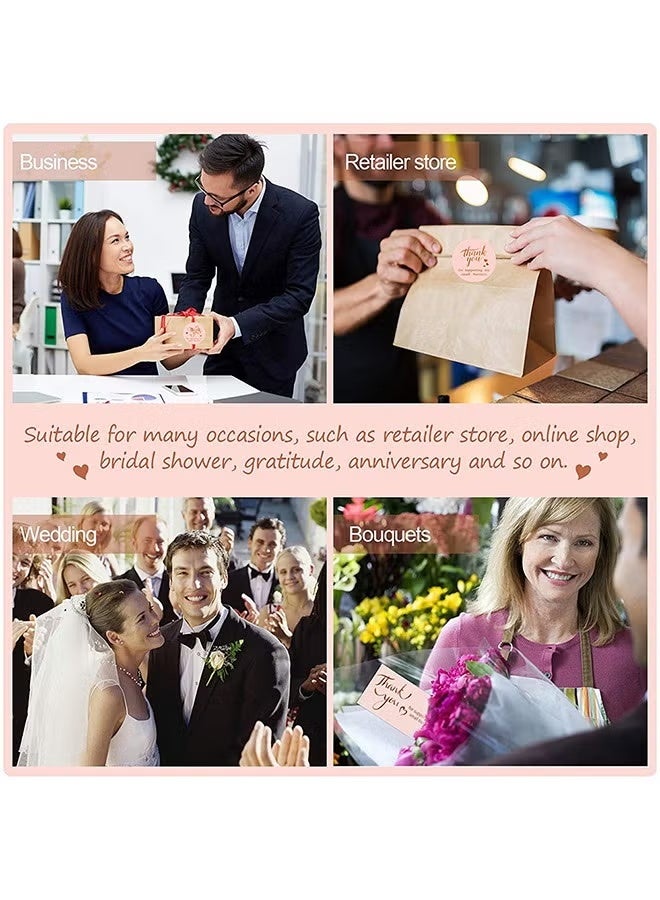 Professional Thank You Stickers 1500-Pack - 3-Color Customizable Labels for Small Business Packaging, Retail Store, E-commerce to Boost Customer Loyalty - Image 2