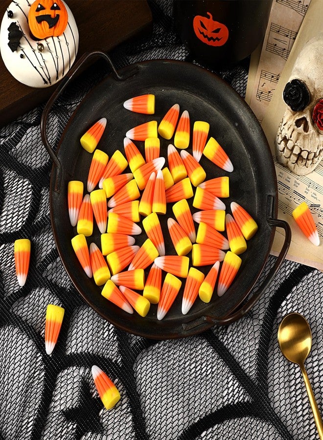 JUNEBRUSHS Halloween Table Decorations, 50 Pcs Fake Candy Corn Resin Candy Corn Decor Artificial Fall Ornaments for Tiered Tray Vase Filler Jewelry Making Halloween Crafts - Image 4