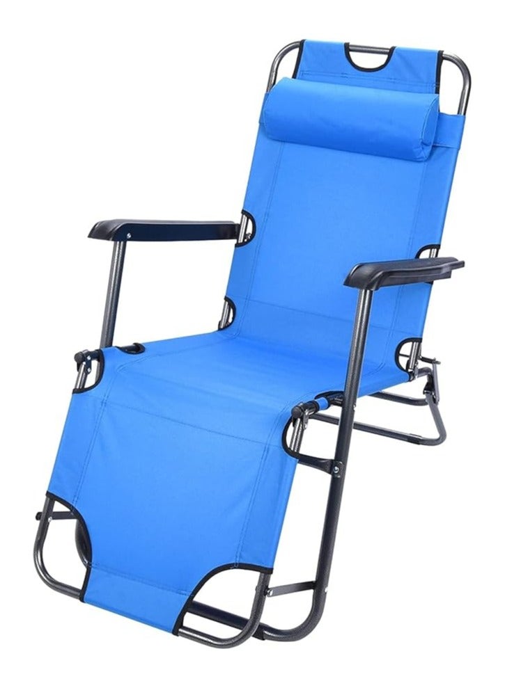 بي جي إم , كرسي محمول قابل للاستلقاء والطي في الحديقة كرسي استلقاء للتشمس بدون جاذبية كرسي بذراعين خفيف الوزن للتخييم على الشاطئ وحمام السباحة - Image 1
