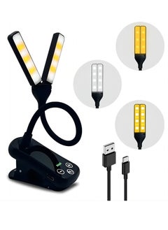 Arabest 1pc Clip On Book Light, USB 14 LED Lamp Reading Light Eye Protection Desk 180° Adjustable Bedside Night Light 8-gear Electrodeless Dimming  - Image 1