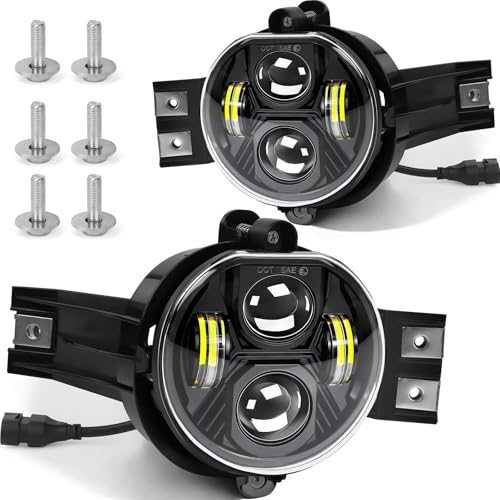 KARSAM Upgraded Ram 1500 LED Fog Lights for Dodge Ram 1500/2500/3500 2002 2003 2004 2005 2006 2007 2008 2009 Pickup Truck Accessories, 80W Fog Light Assembly Replacement Kit,DOT Front Bumper Fog Lamps - Image 1