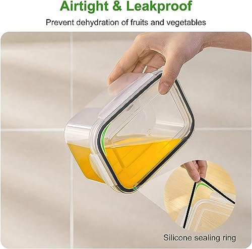 Freshmage Fruit Storage Containers for Fridge with Removable Colander, Airtight Food Storage Container, Dishwasher Safe Produce Saver for Refrigerator, Keep Berry Fruit Fresh Longer 8 pcs Small Clear - Image 4