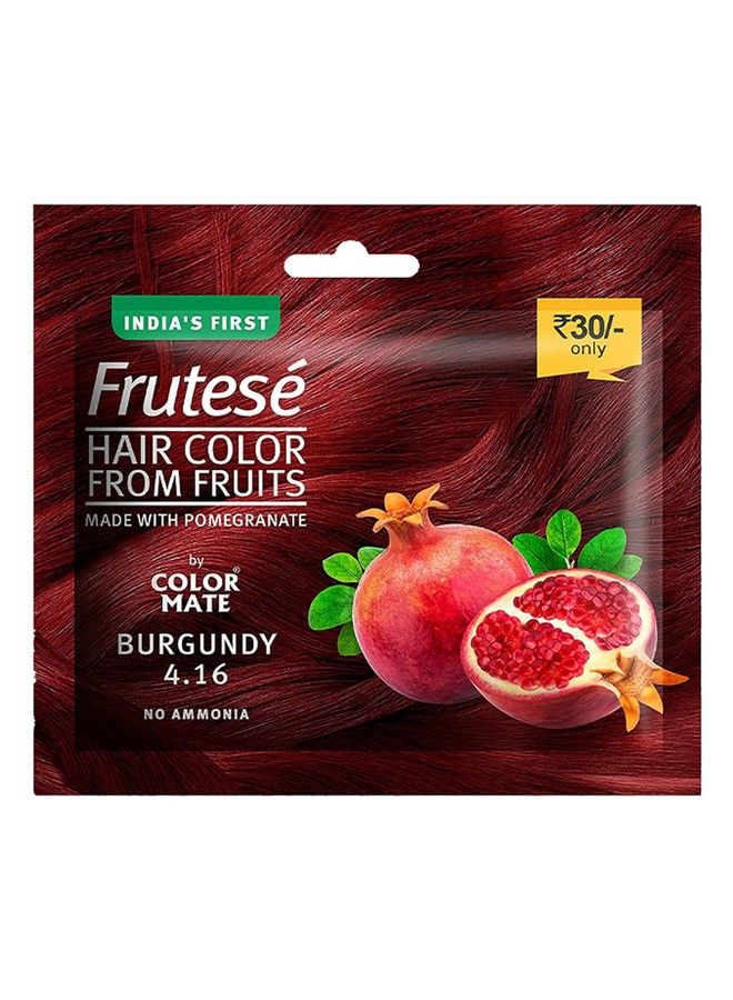 COLOR MATE “Frutesé Hair Color Of Pomegranate Burgundy Gloss Colour / Fruits Based Creme Hair Color With Conditioning Formula For Damage Free Hair / No Ammonia Pack Of 6 (40 Ml/ Sachet) - Image 2