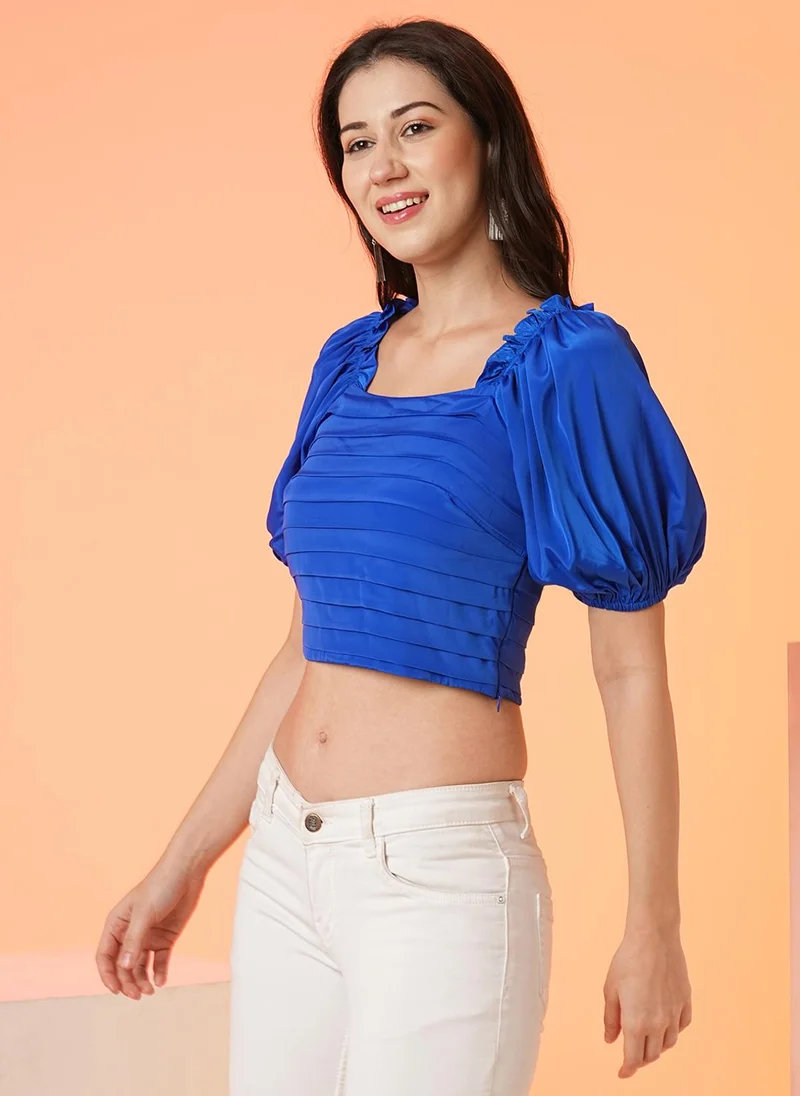 globus Globus Women Square Neck Balloon Sleeves Top