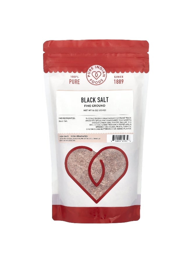 Pure Indian Foods Pure Indian Foods, Black Salt, Fine Ground, 16 oz (454 g)  - Image 1