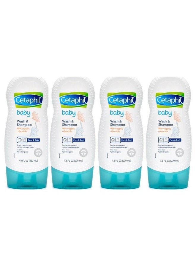 Cetaphil غسول وشامبو للأطفال مع كاليندولا العضوي، 7.8 أونصة (عبوة من 4) - Image 1