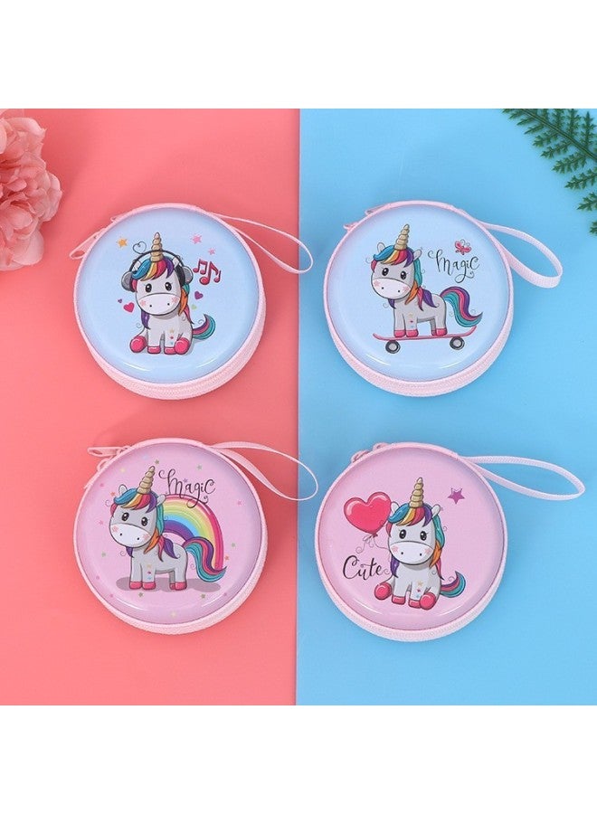 الإبداعية صفيح محفظة نسائية للعملات المعدنية الكرتون صغيرة مستديرة سماعة سستة حقيبة المحمولة عملة الأطفال شنطة هدايا بالجملة-اللون: يونيكورن عشوائي - Image 1