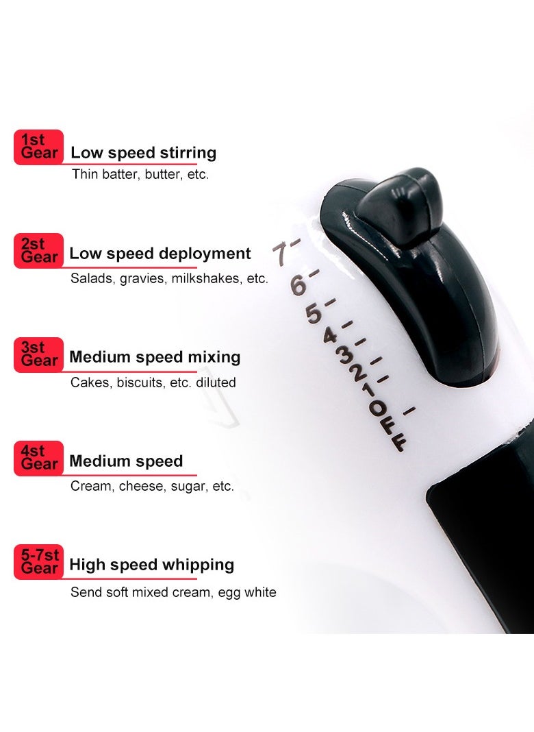 7-Speed Electric Hand Mixer - High-Power Egg Beater and Dough Blender for Baking