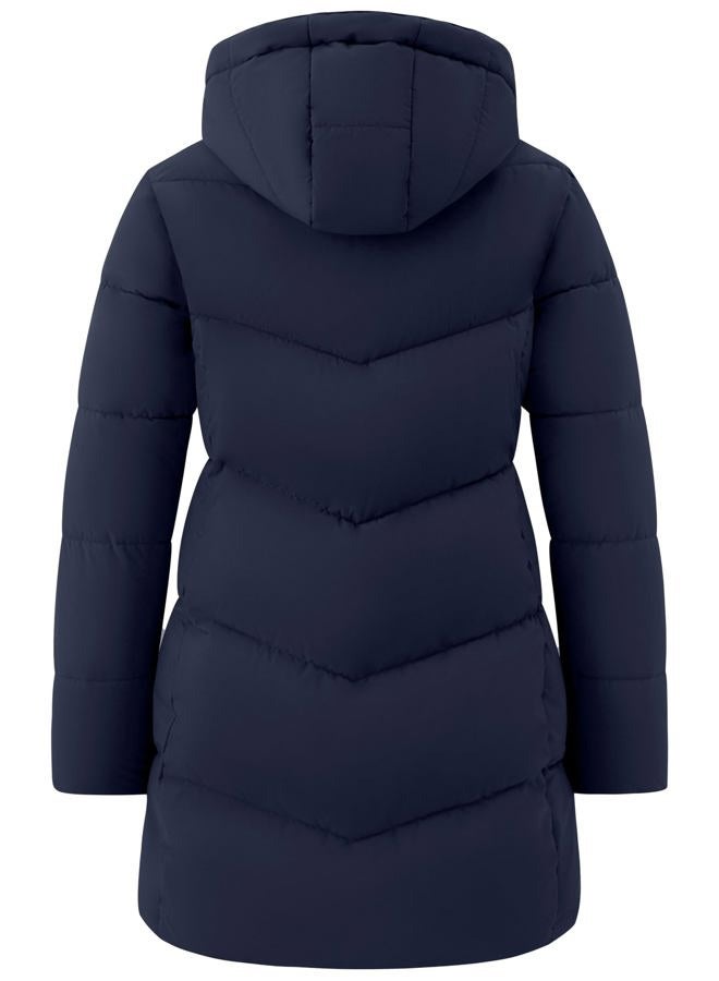 wantdo Women's Warm Winter Coat Hooded Thicken Puffer Jacket Heavy Parka (Available in Plus Size), Navy, S - Image 2