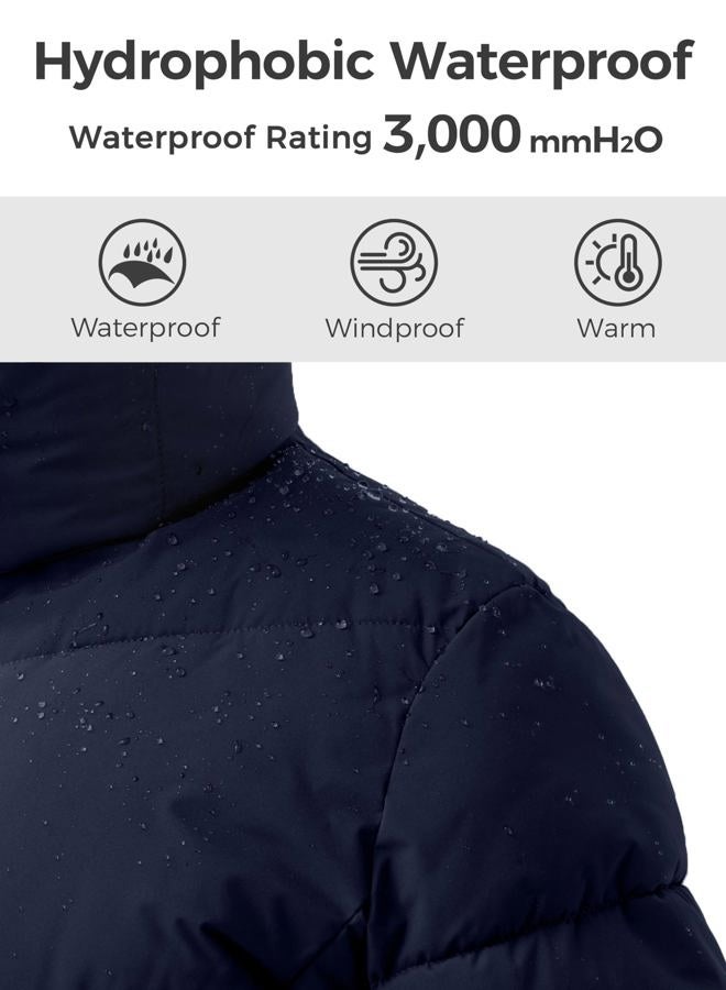 wantdo Women's Warm Winter Coat Hooded Thicken Puffer Jacket Heavy Parka (Available in Plus Size), Navy, S - Image 5