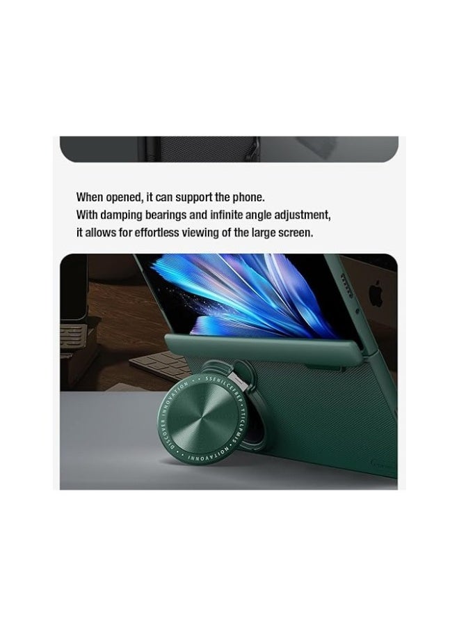 Compatible with VIVO X Fold 3 Pro Case with Kickstand Camera Lens Protection Cover, Frosted Shield Prop Kickstand Case for Vivo X Fold3 Pro