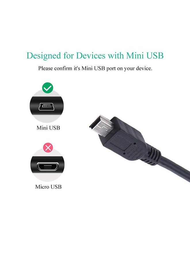 Mini USB Cable USB 2.0 Type A to Mini B Cord for GoPro Hero 3+, Hero HD, PS3 Controller, Cell Phones, MP3 Players, Dash Cam, Digital Camera, GPS Receiver Black - Image 2