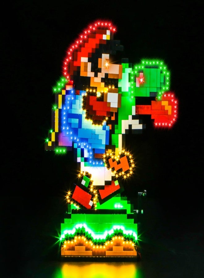 LocoLee Light Compatible with Lego Super Mario World: Mario & Yoshi, Lighting Set Accessories Compatible with Lego 71438, No Models Only Light (Standard Version) - Image 1