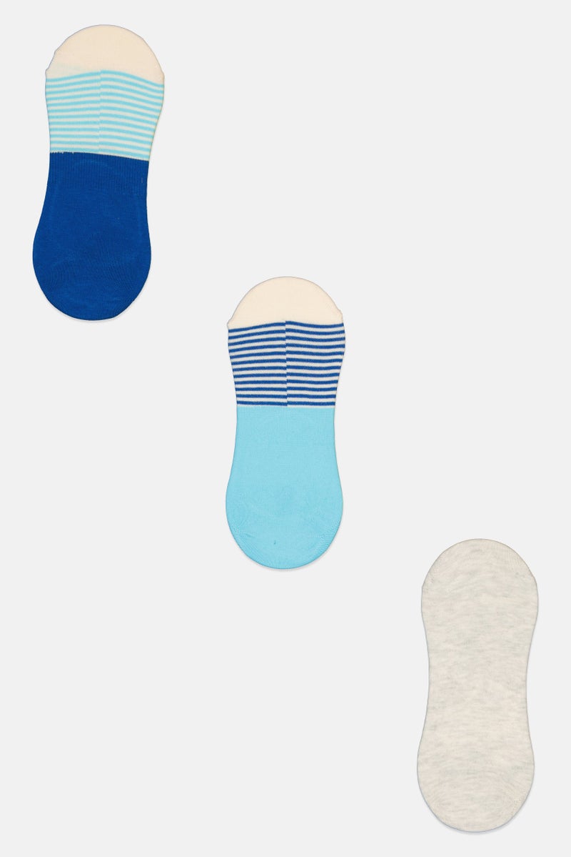 RBX Men 3 Pairs Stripped Invisible Socks, Multicolor  - Image 2