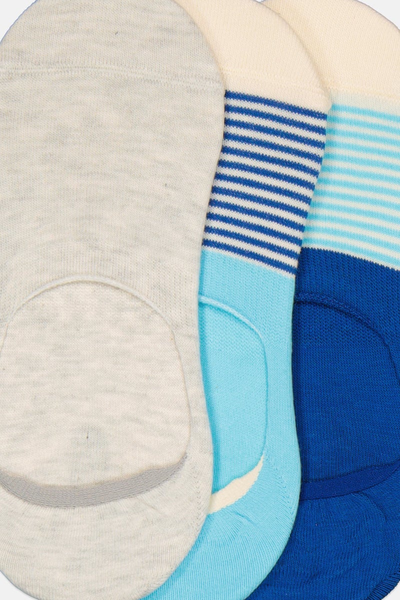 RBX Men 3 Pairs Stripped Invisible Socks, Multicolor  - Image 3