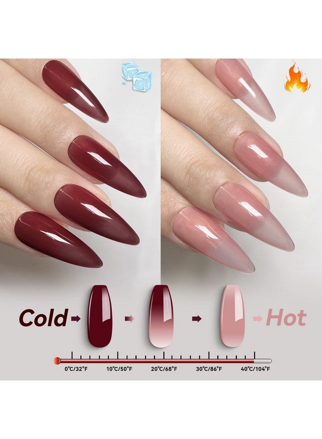 YTD Likomey Color Changing Gel Nail Polish15Ml Translucent Nude Pink To Burgundy Red Mood Temperature Change Colors Thermal Spring Uv Nail Gel Varnishwb08 - Image 4