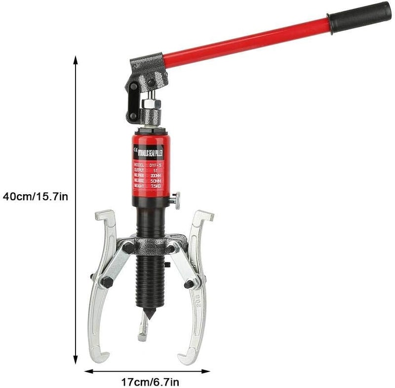 Hydraulic Puller Set, 5T Hydraulic Gear Puller Wheel Bearing Pulling Separator 3 Jaw Hydraulic Gear Puller Kit - Image 4