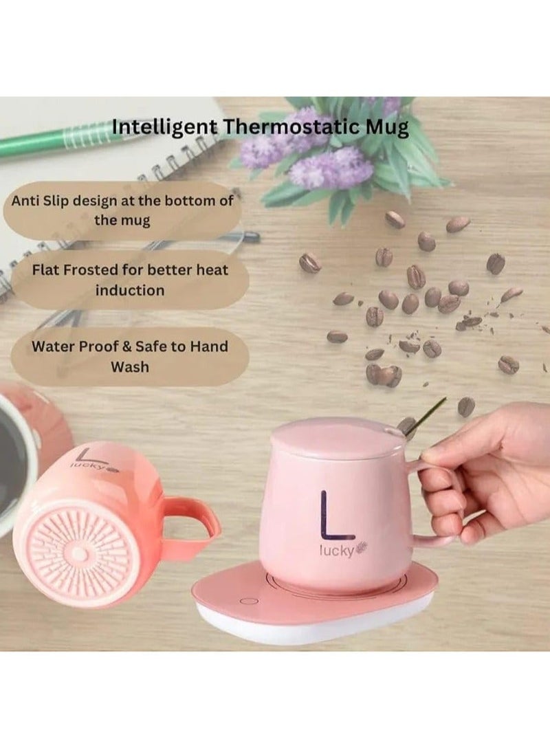 FEND Portable Coffee Cup Warmer With Heating Plate and Auto Shut off Function Electric Beverage for Keeping Cocoa Tea Water Milk Warm Pink - Image 4