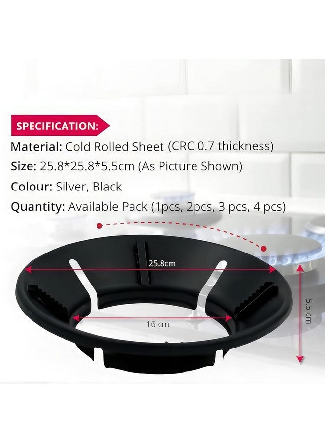 Kwer Black Gas Saver Burner Stand Chula Support With 4 Legs for Indian Gas - Fire & Windproof Energy Saving Jali Ring (Pack of 1) 0.7Mm Metal - Image 4