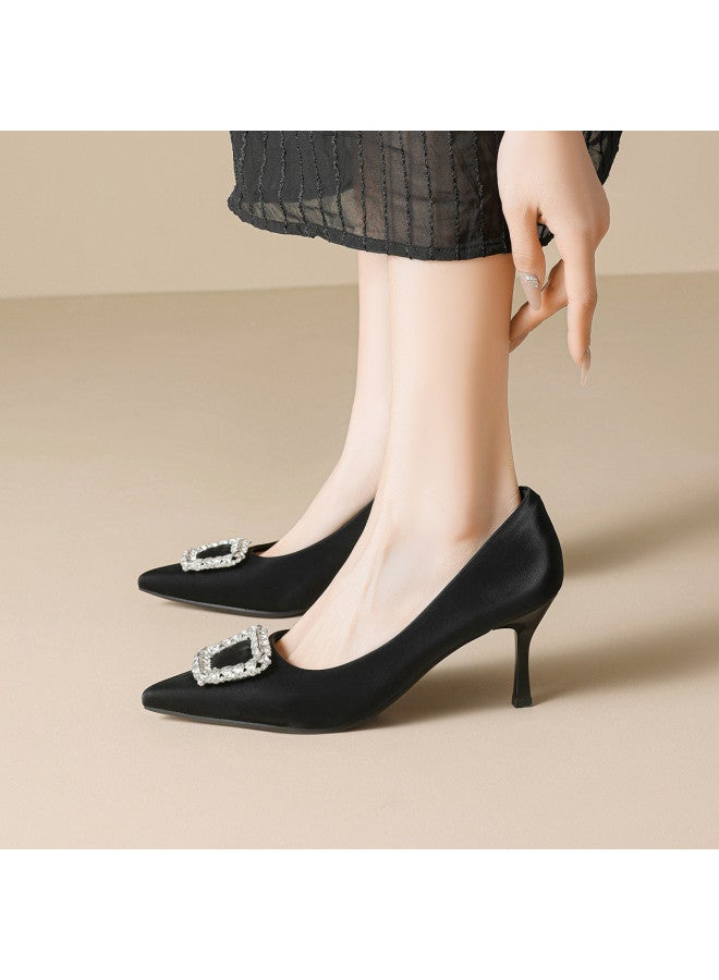 RED DRAGONFLY Years Women's Shoes Sheepskin Insole Fashion Shoes Stiletto Heels Pointed Toe Shallow Opening Commuter Shoes - Image 5