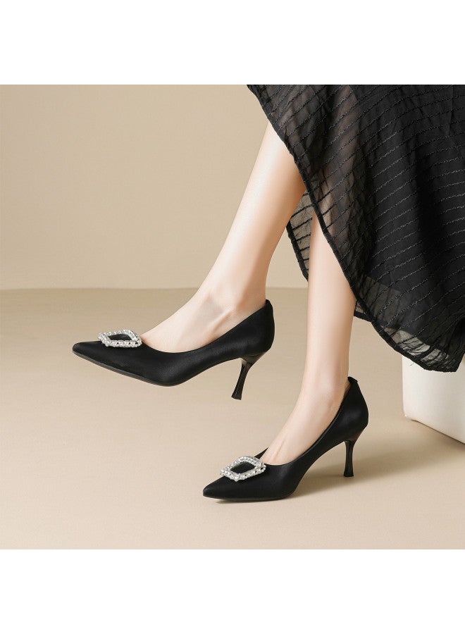 RED DRAGONFLY Years Women's Shoes Sheepskin Insole Fashion Shoes Stiletto Heels Pointed Toe Shallow Opening Commuter Shoes - Image 2