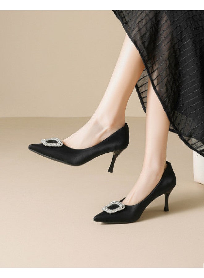 RED DRAGONFLY Years Women's Shoes Sheepskin Insole Fashion Shoes Stiletto Heels Pointed Toe Shallow Opening Commuter Shoes - Image 1