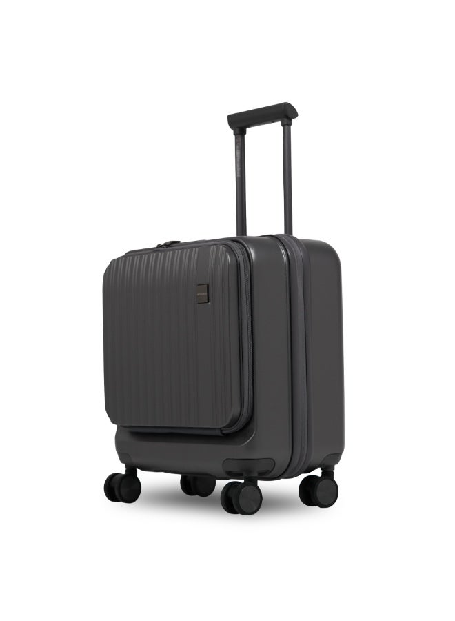 President Premium 18" Hardshell Polycarbonate Rolling Laptop Pilot Bag - Water Resistant 4-Wheel Spinner Business Case with Secure Zippers - GREY (Model 6605) - Image 2