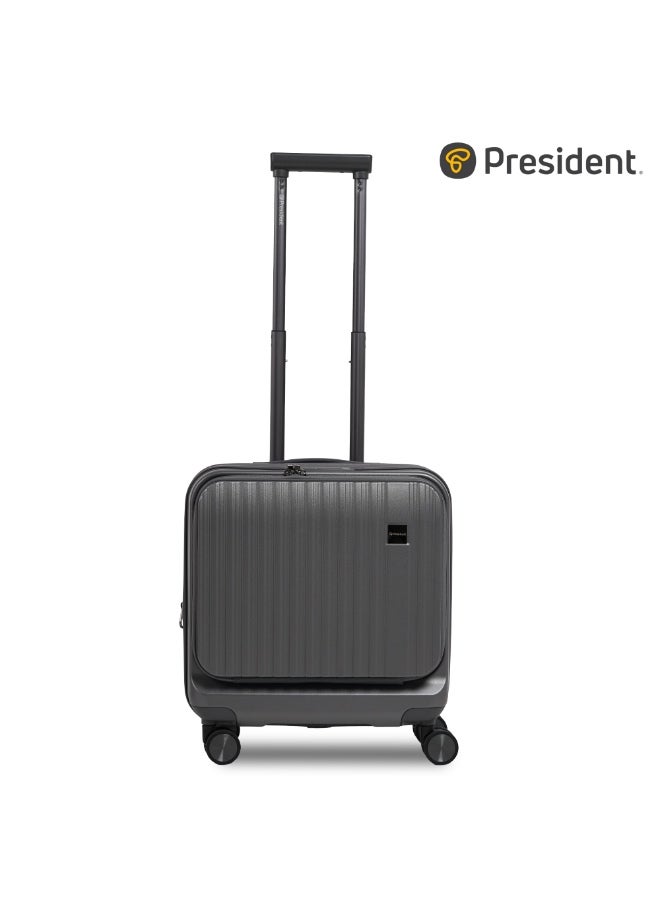 President Premium 18" Hardshell Polycarbonate Rolling Laptop Pilot Bag - Water Resistant 4-Wheel Spinner Business Case with Secure Zippers - GREY (Model 6605) - Image 1