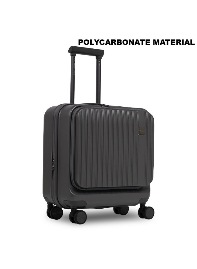 President Premium 18" Hardshell Polycarbonate Rolling Laptop Pilot Bag - Water Resistant 4-Wheel Spinner Business Case with Secure Zippers - GREY (Model 6605) - Image 4