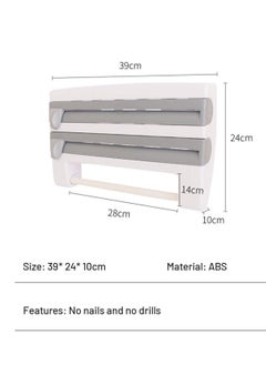 Reko Wall Mounted 4-in-1 Wall-Mount Paper Towel Holder Bathroom Tissue Roll Hanger Toilet Paper Roll Holder  - Image 2