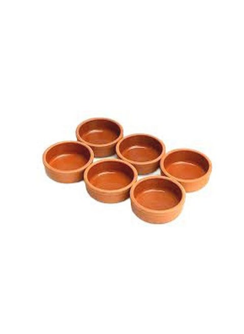 Pottery pot set for yogurt and sweets, 6 pieces, diameter 9