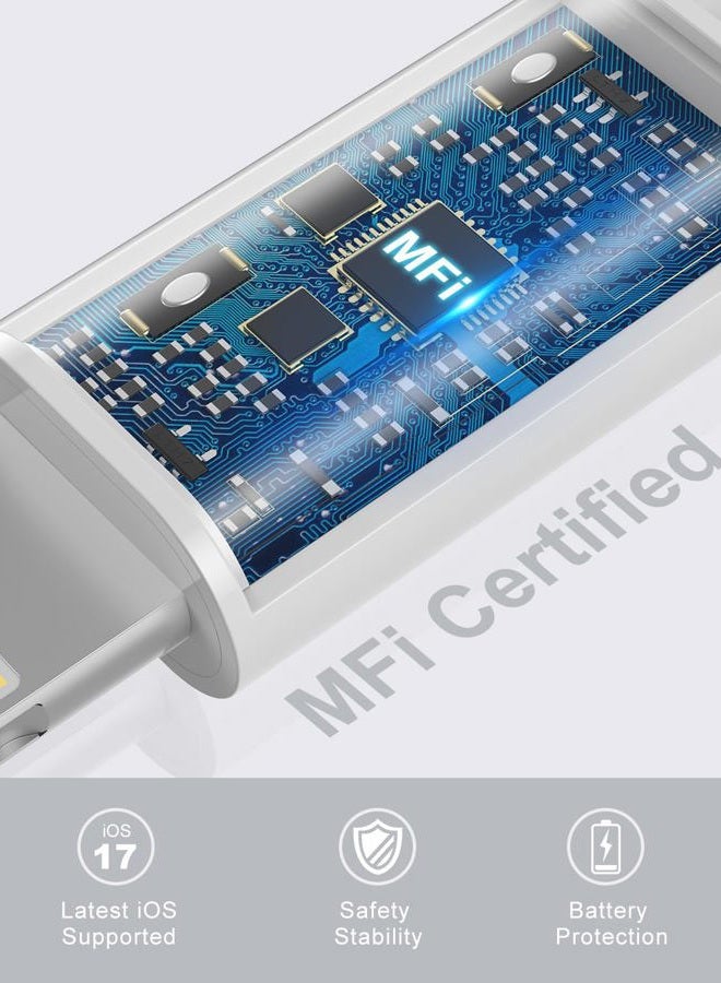 Mailesi كابل USB C إلى Lightning بطول 6.6 قدم 3 حزمة أصلي [معتمد من Apple MFi] كابل شاحن سريع لجهاز iPhone 14/13/13 Pro/12/12 Pro/12 Pro Max/11/Xs Max/XR/X و iPad و AirPods Pro والمزيد - Image 2