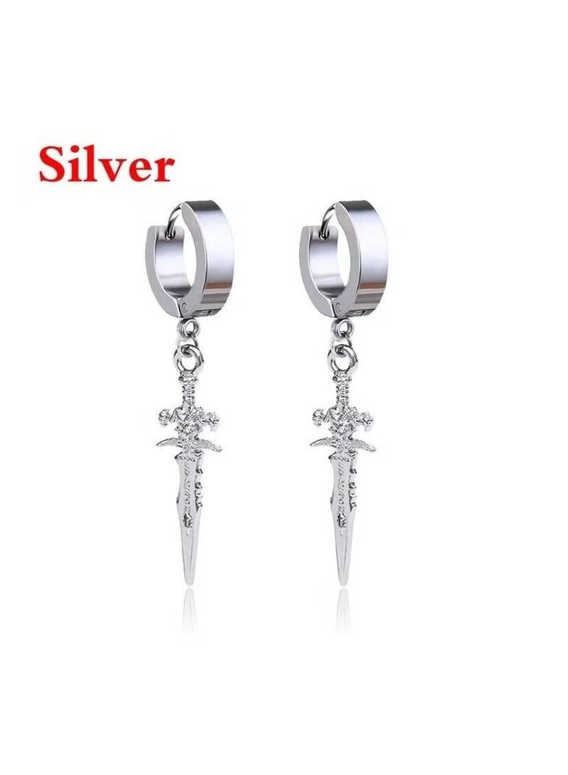 1 زوج بارد الشرير مسمار الأقراط أزياء الهيب هوب للرجال والنساء - Image 2