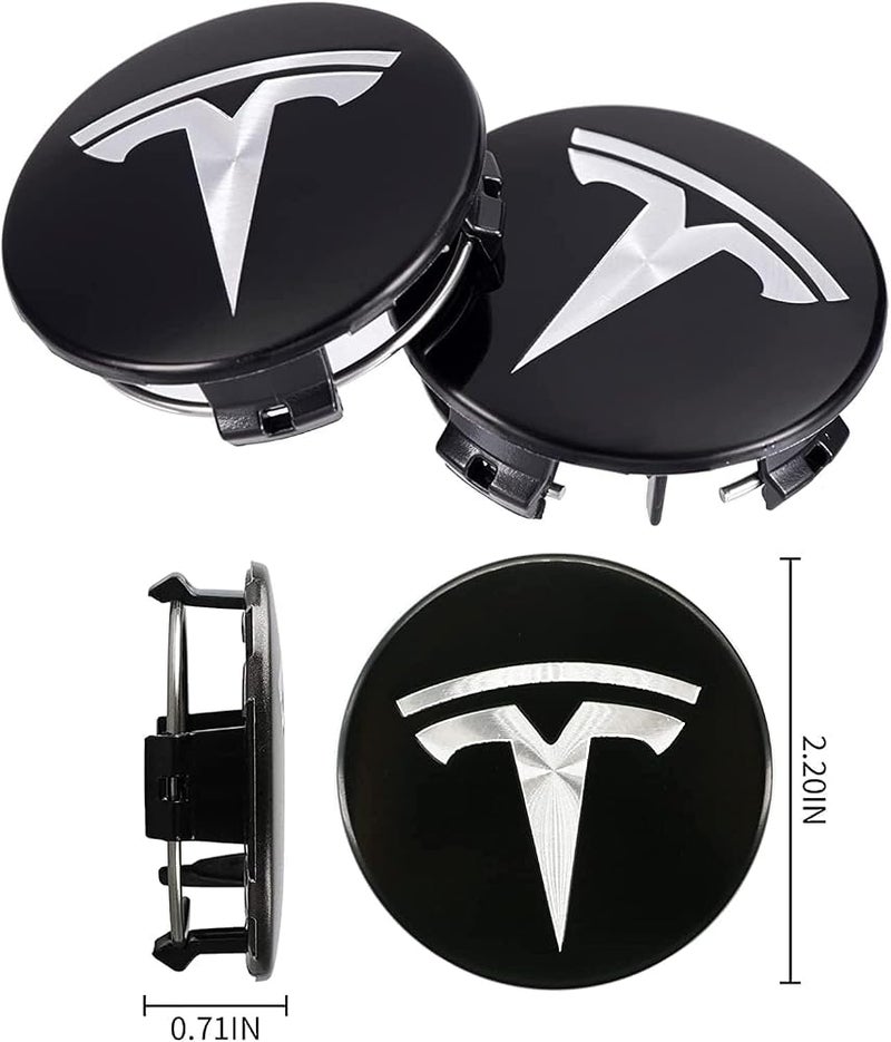 PAORHS Aero Wheel Cap Kit, Tesla Wheel Hub Center Covers Wheel Bolt Nut Caps for Tesla Model 3, Model Y, Model S, Model X, Grey,Silver,Black - Image 2