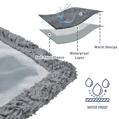 Kritter Planet Waterproof Pet Blanket for Bed, Reversible Sherpa Fleece Protector Couch Cover for Pets, Liquid Proof Furniture Protector for Medium Large Dogs - Image 3