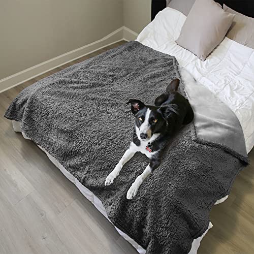 Kritter Planet Waterproof Pet Blanket for Bed, Reversible Sherpa Fleece Protector Couch Cover for Pets, Liquid Proof Furniture Protector for Medium Large Dogs - Image 5