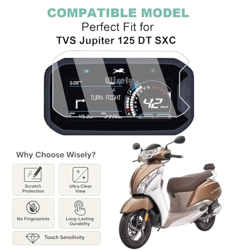 Wisely Premium Speedometer Screen Guard Compatible for New TVS JUPITER 125 DT SXC 2025 Scooter | TFT Display Digital Meter Protector | Full Cover | Easy Installation Kit | Scooty Accessories - Image 2