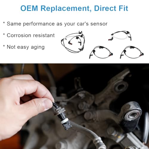 WMPHE 4 Pcs ABS Wheel Speed Sensor Compatible with Dodge Charger Challenger Magnum 2006 2007 2008 2009, Chrysler 300-2005 to 2010, Replacement for 4779244AC, 4779247AA, Front and Rear - Image 5