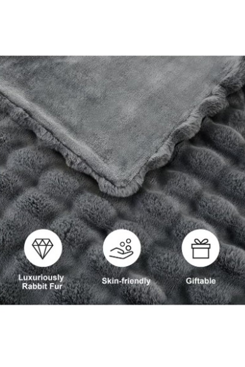 MONOGUE Ultra Soft Faux Fur Throw Blanket – Cozy Plush Fuzzy Blanket for Sofa, Couch & Bed - Image 4
