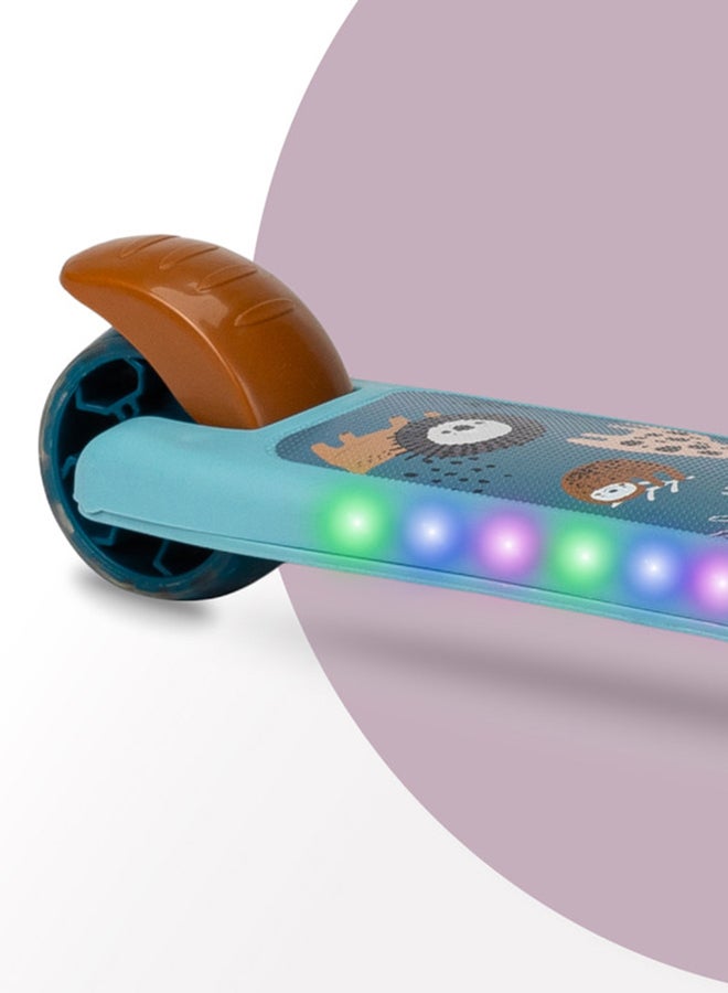 Momi Kiuru 2in1Scooter And Ride-On For Girls & Boys with Balance Function, LED's Wheels, ABEC 7 Bearings, 3 Position Handle Bar, Light weight 2.3 Kg, Age from 3+ Year - Blue - Image 4