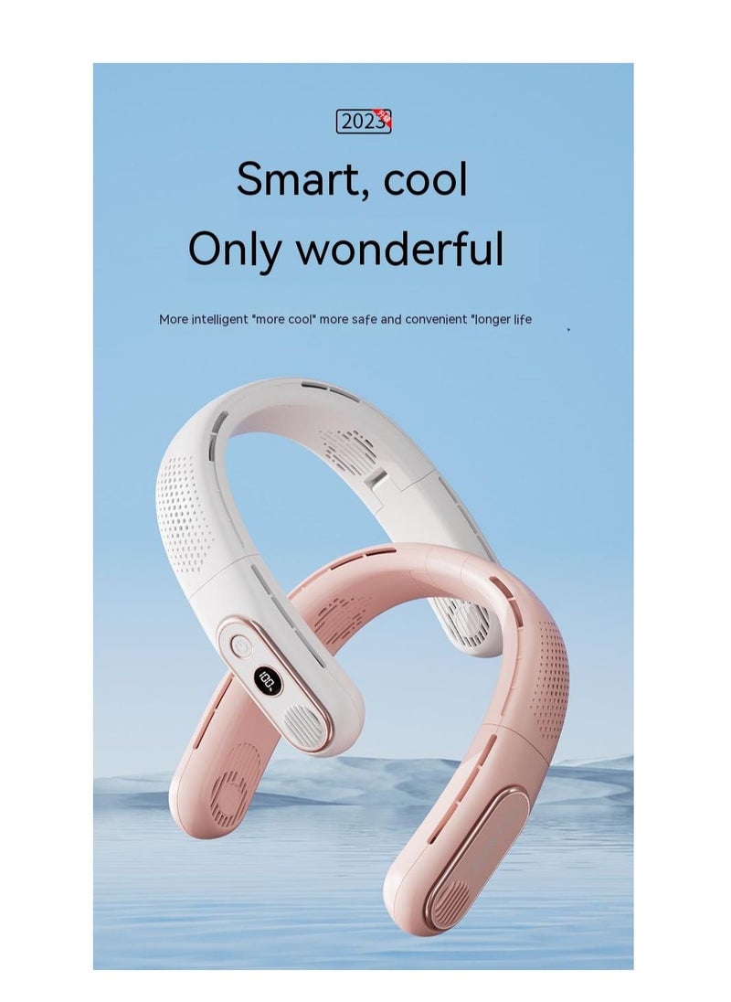 COOLBABY LED Hanging Neck Fan Usb Charging Lazy Portable Handheld Small Fan Office Sports Leafless Hanging Neck Fan