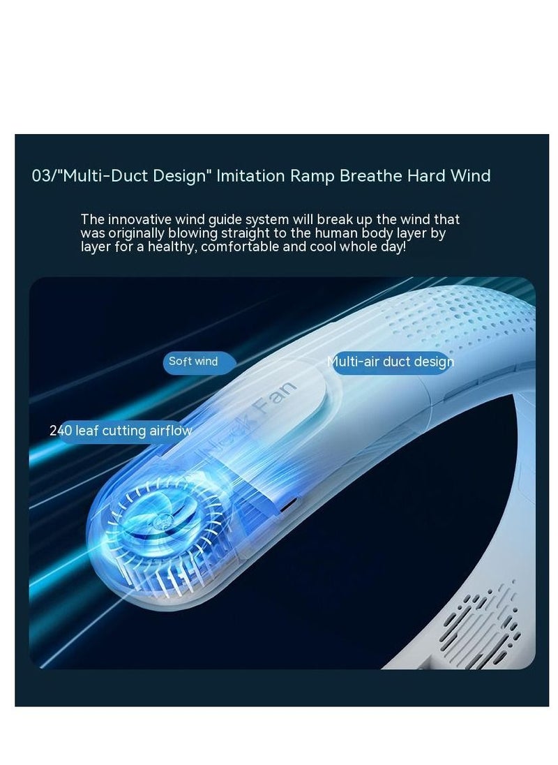 COOLBABY LED Hanging Neck Fan Usb Charging Lazy Portable Handheld Small Fan Office Sports Leafless Hanging Neck Fan