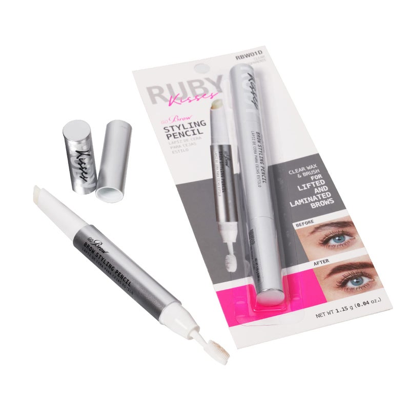 Ruby Kisses Brow Styling Pencil with Brush, Long-Lasting Eyebrow Wax, Clear Brow Shaper, Precision Sculpting & Shaping, Professional Quality, Easy Application - Image 2