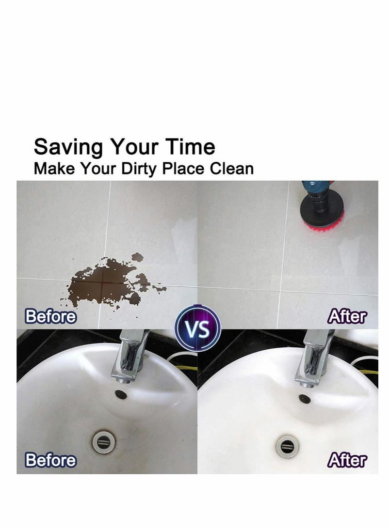 SYOSI 6Pcs Car Cleaning Supplies Wheel Brush Soft Yellow Drill Brush Power Scrubber Car Truck Motorcycle Boat Jet-Ski Detail Brush Interior Seat Upholstery Carpet - Image 5