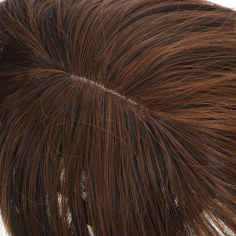 غ��اء للشعر للنساء ذوات الشعر الرقيق لزيادة حجم الشعر، قابل للتثبيت، طوله 35 سم، بلون بني فاتح، يوفر تغطية طبيعية للرأس. - Image 4
