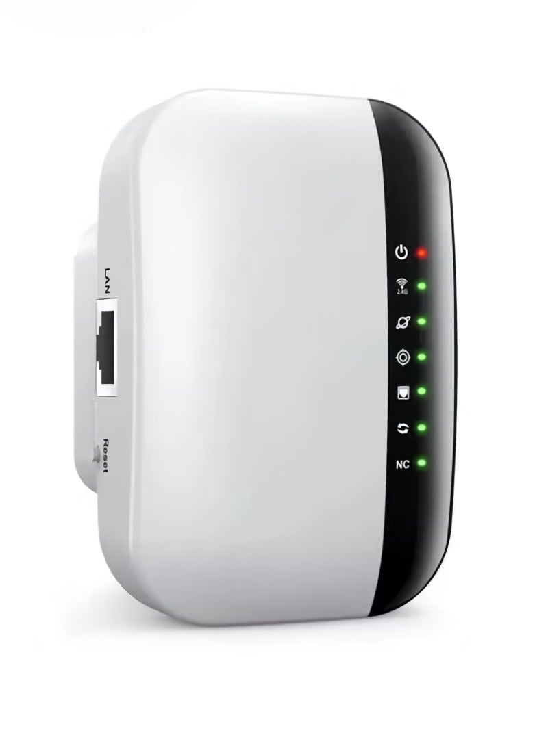 AROAQ Wireless WIFI Repeater, 300Mbps WIFI Extender Signal Booster, Highly Compatible WIFI Range Extender Repeater, Easy To Install Long Range WIFI Signal Amplifier, (7 Lights White) 